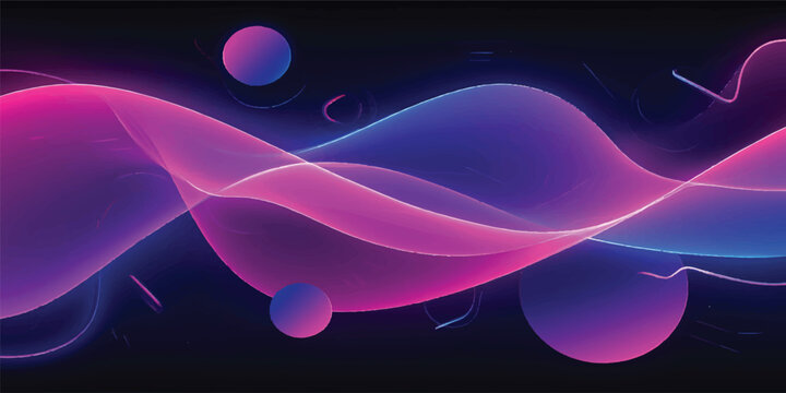 A glowing purple and blue fractal wallpaper features flowing smoke textures and motion lines that create an abstract design of light energy waves over a dark space backdrop