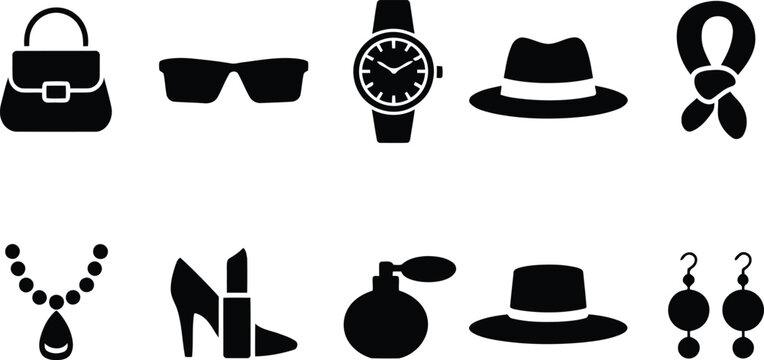 Fashion accessories collection handbag sunglasses watch hat jewelry and more