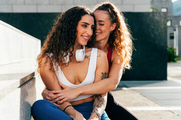 Lgbt couple training together outdoor © oneinchpunch