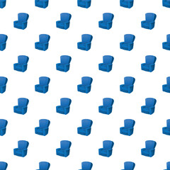 Fototapeta na wymiar Repeating blue armchair elements creating a seamless interior design background