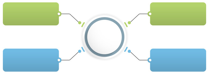 Fototapeta na wymiar Business infographic template with central circle and four connected option boxes