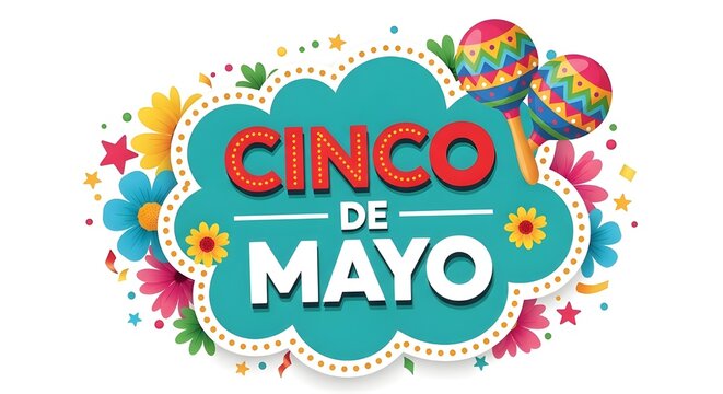 Colorful cinco de mayo celebration graphic with festive decorations