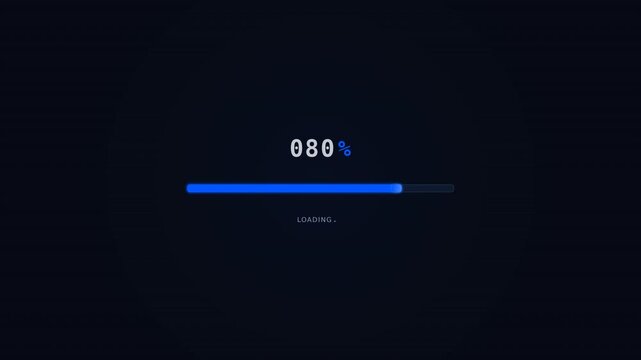 A sleek, minimalist loading progress bar showing completion against a dark background