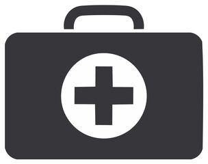 Obraz premium Simple First Aid Kit Icon with Medical Cross Symbol for Emergency Healthcare