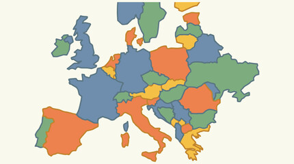 Hyper Flat Europe Map Vector Minimalist Regional Infographic Design © Rkniazi