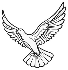 Fototapeta premium Elegant Vector Illustration of a Flying Dove with Open Wings, Symbolic Design