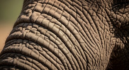 Fototapeta premium Close up macro shot of elephant skin texture with wrinkles and folds.