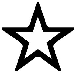 Fototapeta premium Black outline of a five-pointed star symbol with a minimalist design