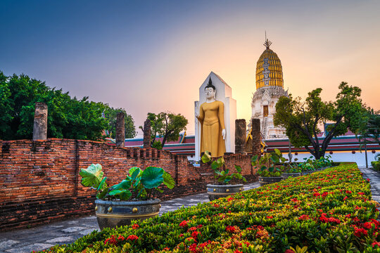 Old Buddha statue at Wat Phra Si Rattana Mahathat also colloquially referred to as Wat Yai is a Buddhist temple (wat) It is a major tourist is Public places attraction Phitsanulok,Thailand.