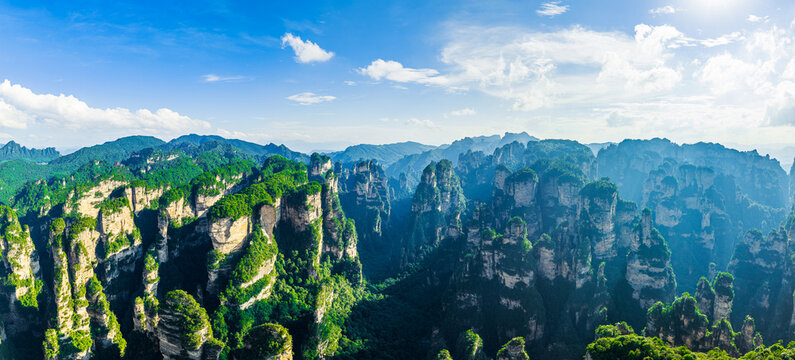 Majestic quartzite sandstone pillars of Zhangjiajie National Forest Park (Avatar Mountains), Hunan, China