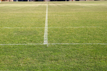 Naklejka premium sports field with football white line markings