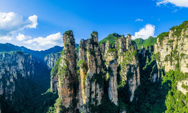 Majestic quartzite sandstone pillars of Zhangjiajie National Forest Park (Avatar Mountains), Hunan, China