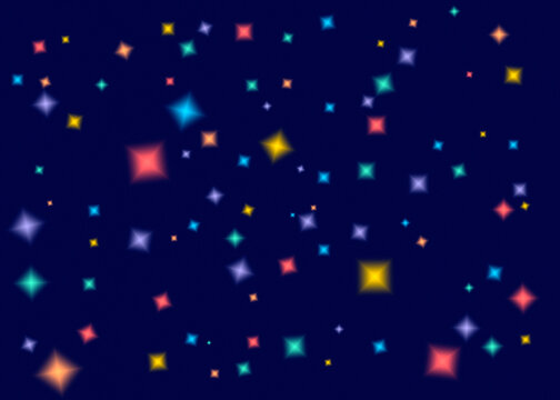 Abstract colorful star pattern illustration on blue background