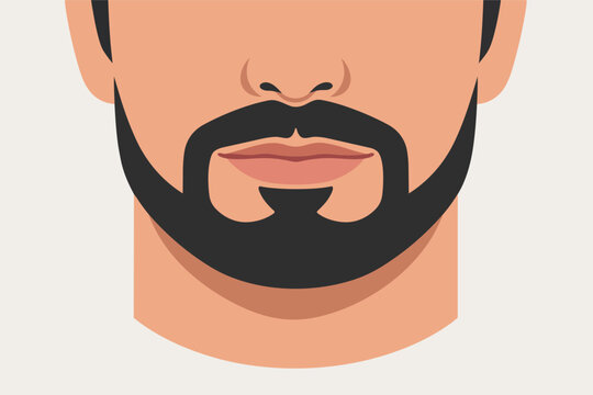Male face with goatee beard style demonstrating facial hair grooming for men's fashion and beauty