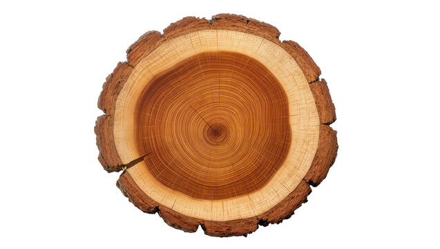 Rough Textured Tree Trunk Cross Section Showing Growth Rings