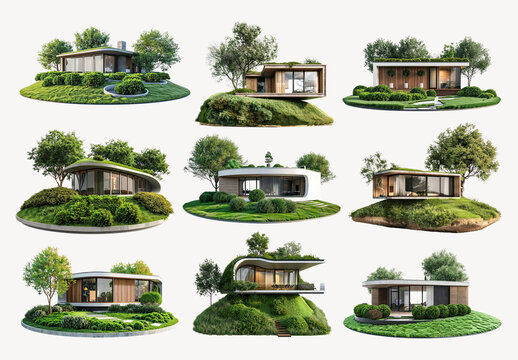 Modern Eco Friendly Tiny Homes Element Design Set