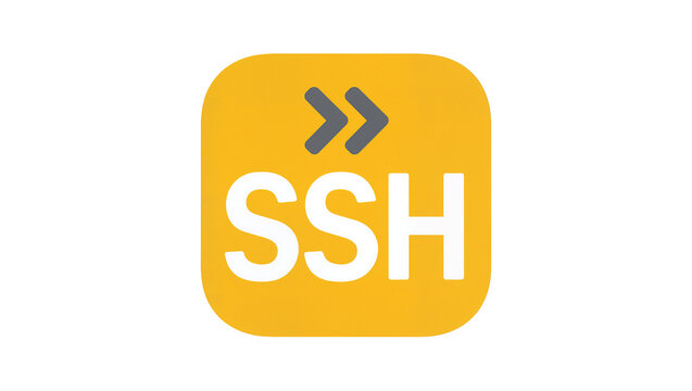 Yellow circular emblem with SSH letters and arrow symbol