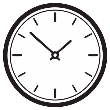 Clock face illustration showing a time display with hour minute and second hands indicating an approximate time for planning.