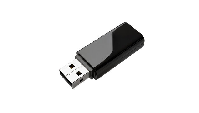 Sleek black USB 3 0 flash drive with metallic accents