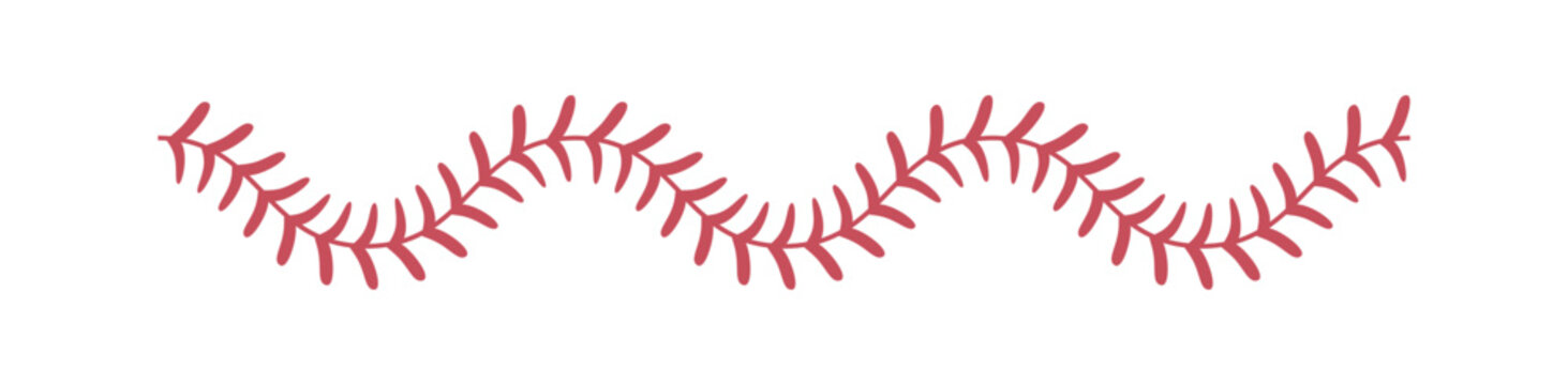 Softball laces. Baseball ball stripe. Softball Stitches. Vector illustration