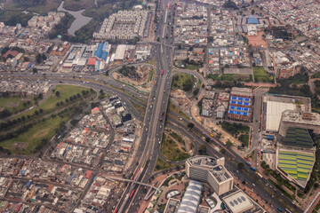 Fototapeta premium Aerial view of interchange of Calle 80 and Avenida Boyaca in Bogota, Colombia