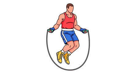 Fototapeta premium Man jumping rope fitness exercise.