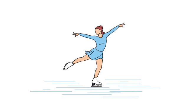 Woman Performing Ice Skating Move.
