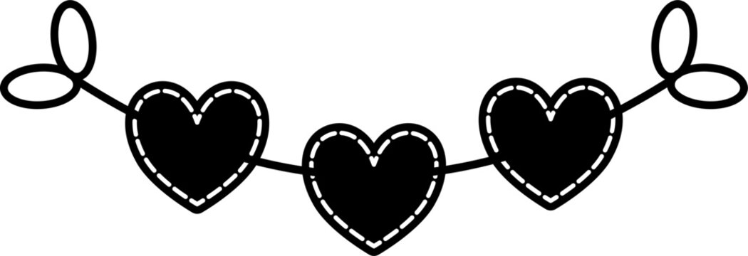 Three hearts hang on a string