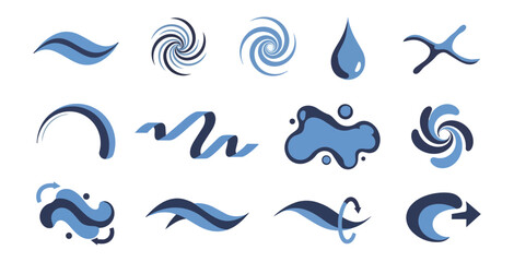 Fototapeta premium Abstract water element graphics on black background