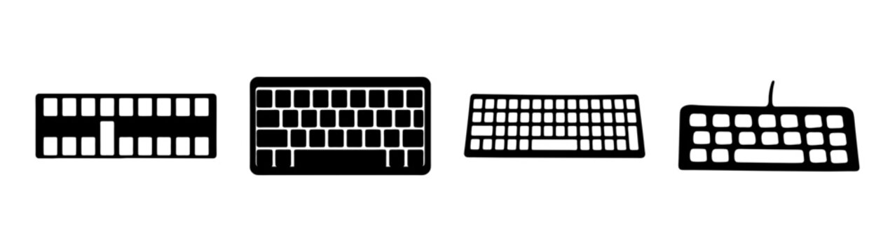 set of computer keyboard keys flat design vector illustration