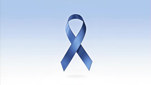 Blue awareness ribbon graphic symbol for support of various health campaigns and medical conditions, including specific focus on world obesity day health day