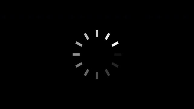 loading data square in circle looping video unlimited overlay, transparent background, alpha channel, 4k video