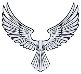 Fototapeta premium Majestic Outstretched Wings Symbolizing Freedom and Power, Isolated Graphic Illustration
