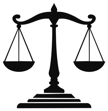 Symbolic balance scale silhouette representing justice law and fairness