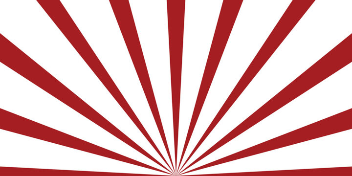 Red Rising Sun Rays Background &ndash; Abstract Radial Sunburst Vector Pattern