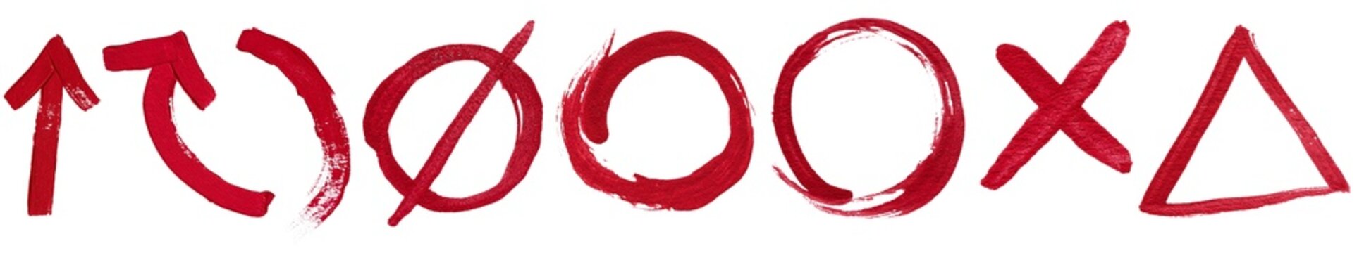 Set handdrawing geometric paint brush symbols on transparent background