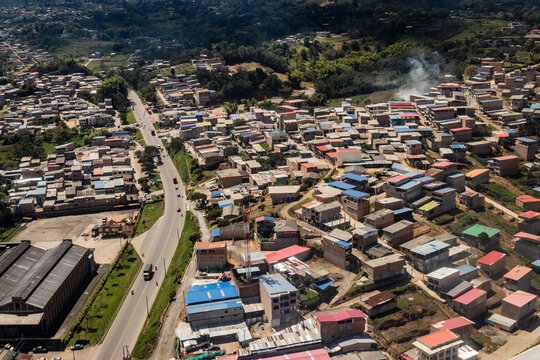 Aerial view of Popayan suburbs, Cauca departament,  Colombia