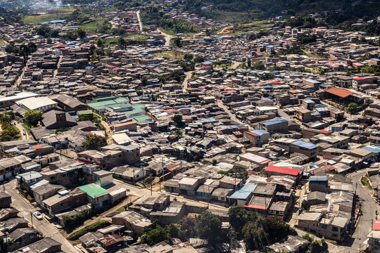 Aerial view of Popayan, Cauca departament,  Colombia