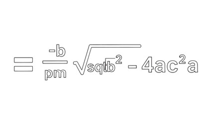 Fototapeta premium Mathematical Equation of Quadratic Formula for Solving Second Degree Equations.