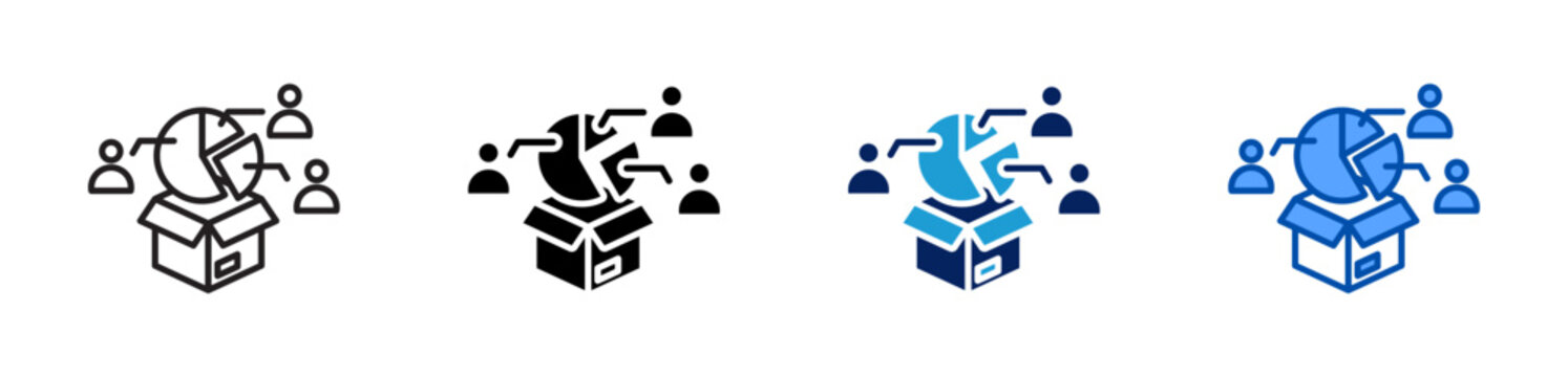product market icon set multiple style collection