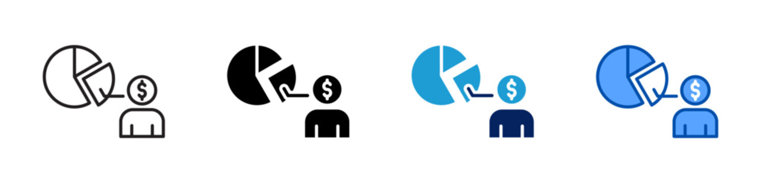 market icon set multiple style collection
