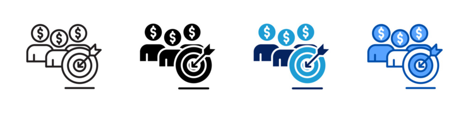 customer target icon set multiple style collection