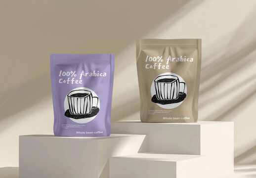 Elegant Coffee Packaging Mockup PSD
