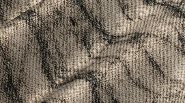 Continuous motion of waves of cotton fabric with marble pattern in seamless loop forming unique abstract luxury background for modern creative projects