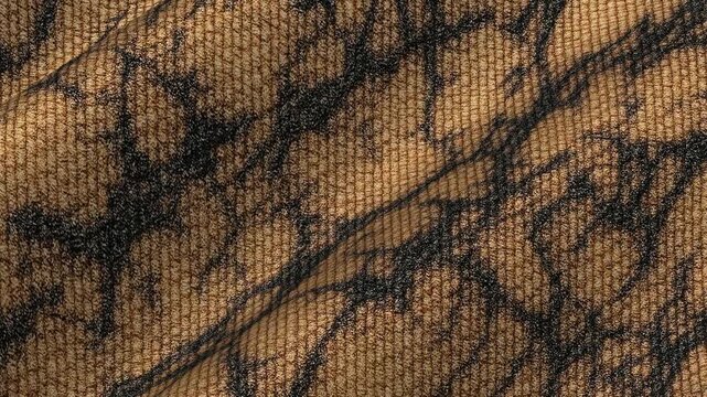 Fluid elegant movement of waves of cotton fabric with marble pattern in seamless loop creating abstract luxury background for artistic design