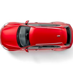 Fototapeta premium Luxury Red Sedan Vehicle from Above with Clean Minimal Studio Background