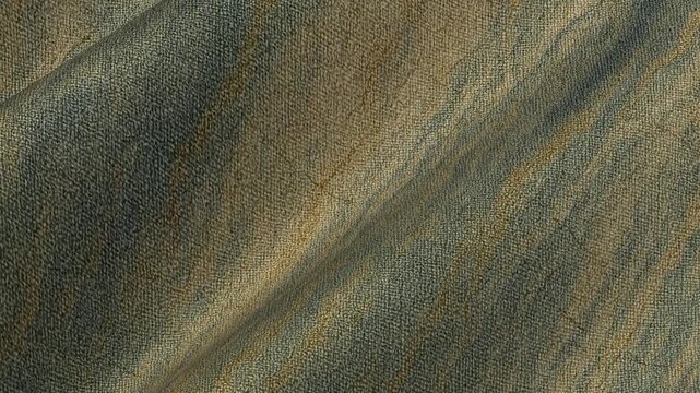 Gentle ripple motion of waves of cotton fabric with marble pattern in continuous loop forming unique abstract luxury background for design