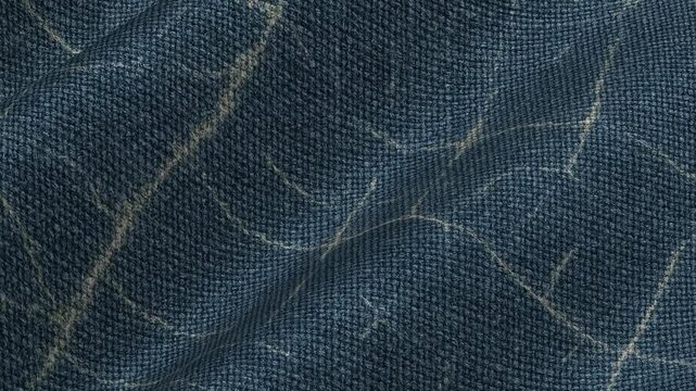 Elegant flowing motion of waves of cotton fabric with marble pattern in seamless loop delivering abstract luxury texture for projects
