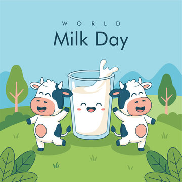 vector world milk day poster template