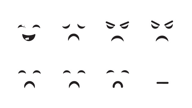 Collection of Various Facial Expressions Showing Different Emotions and Reactions.